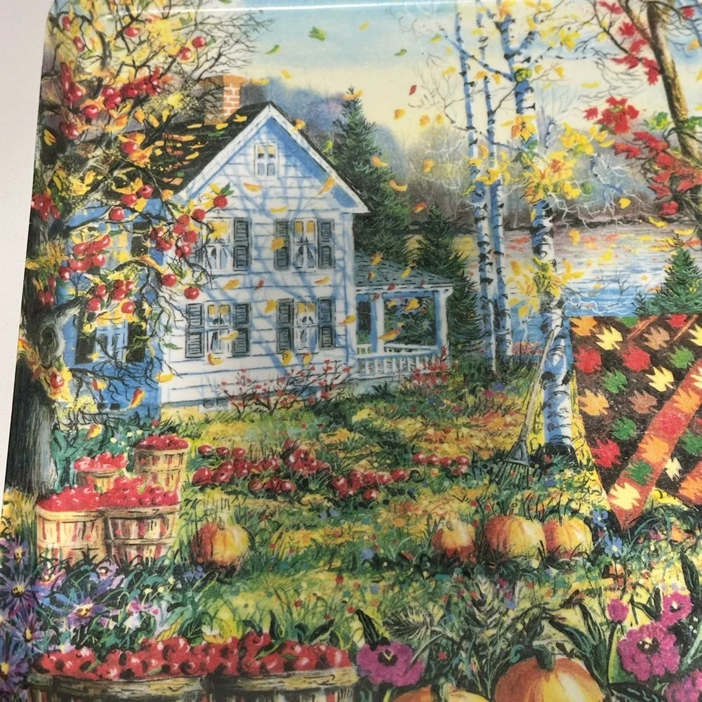 Vintage Rectangular Tray With Diane Phalen Watercolors Design 17.5”x12”